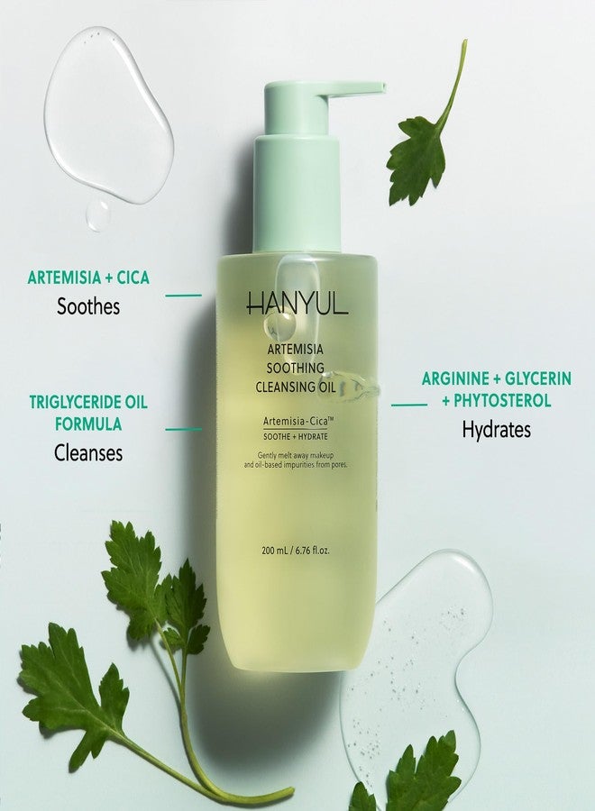Hanyul Artemisia Soothing Cleansing Oil | Gentle, Soothing & Hydrating Oil Facial Cleanser with Artemisia, Cica & Glycerin to Remove Makeup & Impurities | Non-Stripping | For All Skin Types | Vegan - Image 3