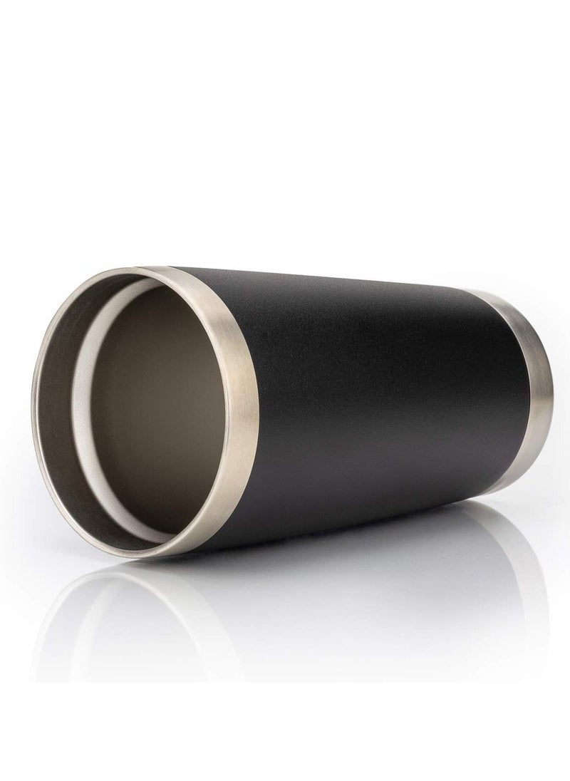 SYOSI - Car Thermos, Stainless Steel Vacuum Insulated Coffee Tumbler Cup with Lid and Straw, Double Wall Powder Coated Leak-proof Travel Mug Car Thermal Insulation Cold 20oz (Black, 1 Pack) - Image 1