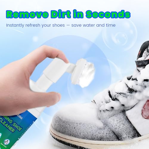 SHENMENG Shoe Cleaner Kit, Water-free Foam Sneaker Cleaner with Brush, Quick Cleaning White Shoe Cleaner Kit for Tennis, Running, Golf, PU, Nubuck, Leather, Canvas, Rubber, Sole 6.76 oz - Image 3