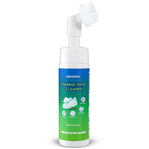 SHENMENG Shoe Cleaner Kit, Water-free Foam Sneaker Cleaner with Brush, Quick Cleaning White Shoe Cleaner Kit for Tennis, Running, Golf, PU, Nubuck, Leather, Canvas, Rubber, Sole 6.76 oz - Image 1