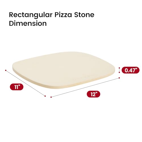 ROCKSHEAT Pizza Stone, 12"x11" Pizza Stones for Oven Grill BBQ, Cordierite Baking Stone for Pizza & Bread & Cookies with Unique Irregular Shape Design - Image 2