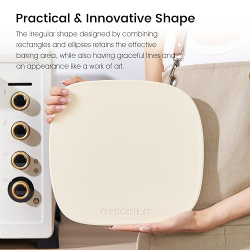 ROCKSHEAT Pizza Stone, 12"x11" Pizza Stones for Oven Grill BBQ, Cordierite Baking Stone for Pizza & Bread & Cookies with Unique Irregular Shape Design - Image 3