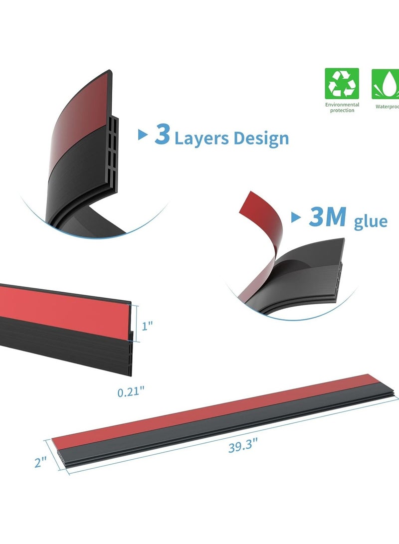 2 Pack Under Door Draft Stopper, Weather Stripping Door Seal, Bottom of Door Sweep, Garage Window Blocker, Noise  Dust Insulation, Draft Guard for Home Essentials, Energy Saving and Noise Reduction - Image 2