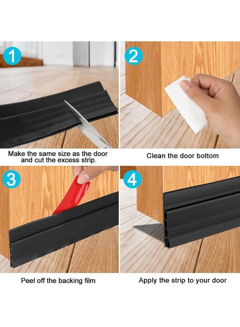 2 Pack Under Door Draft Stopper, Weather Stripping Door Seal, Bottom of Door Sweep, Garage Window Blocker, Noise  Dust Insulation, Draft Guard for Home Essentials, Energy Saving and Noise Reduction - Image 5