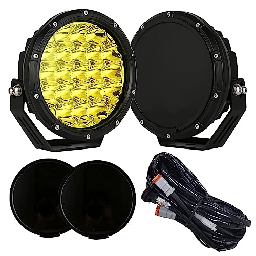 BIGLION.X 7inch Amber Round Off Road Lights Pair 210W 32000LM Super Bright Yellow LED Offroad Driving Lights Spot Lights Waterproof IP68 With EMC 12V-32V for Pickup Trucks SUV UTV - Image 1