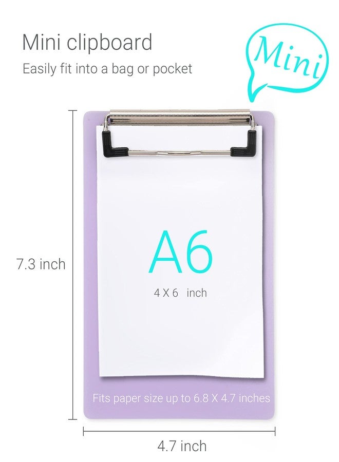 Zreal Mini Clipboard, 4.7x7.3 Inch Pretty Cute Memo Size Pocket Clipboard, A6 Clip Boards Plastic (12 Pack) - Image 2