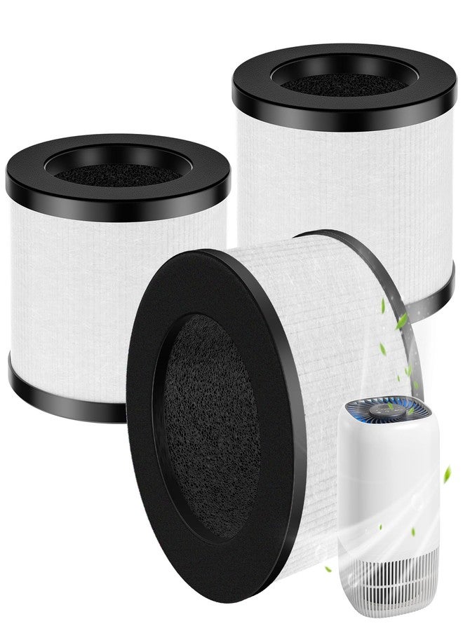 LINNIW 3 Pack TZ-K1 Replacement Filter Compatible with ToLife TZ-K1 Air Puri-fier, MK01 MK06 and FreAire KN6391 Air Purifi-ers, 3-in-1 H13 HEPA Filter, Activated Carbon and Pre-filter, 360° Rotating Filter - Image 1
