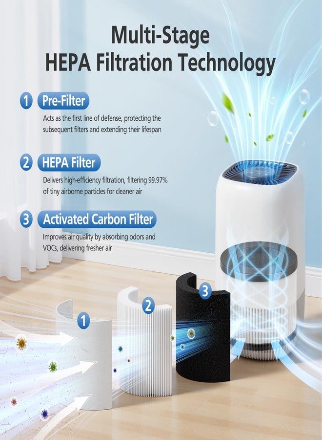 LINNIW 3 Pack TZ-K1 Replacement Filter Compatible with ToLife TZ-K1 Air Puri-fier, MK01 MK06 and FreAire KN6391 Air Purifi-ers, 3-in-1 H13 HEPA Filter, Activated Carbon and Pre-filter, 360° Rotating Filter - Image 3