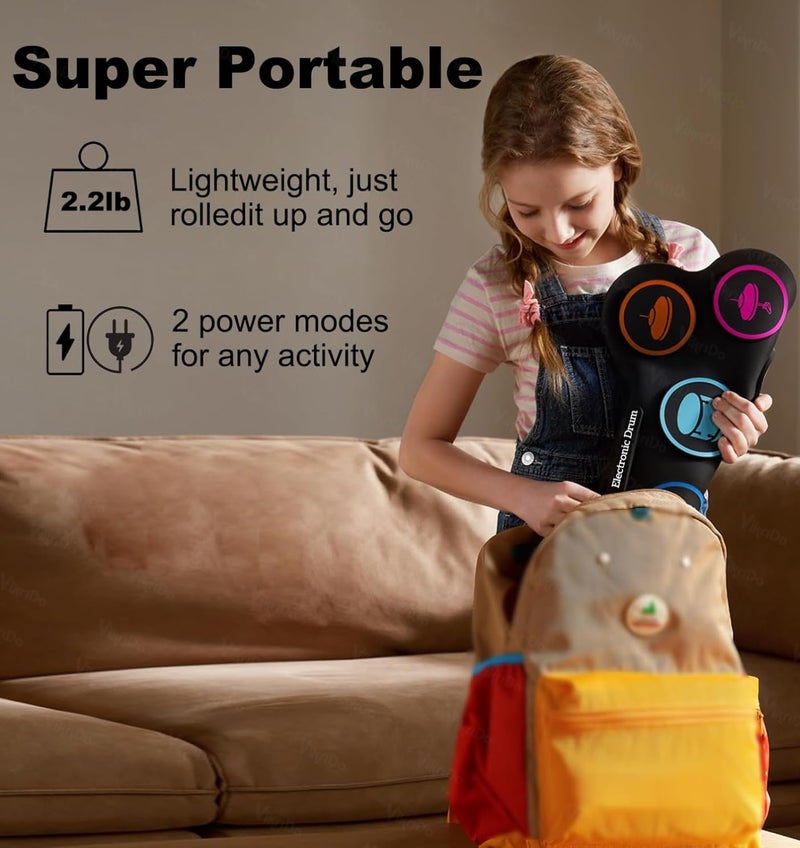 VikriDa مجموعة درامباد إلكترونية | درامباد قابلة للطي تدعم الاتصال عبر البلوتوث - أدوات ممارسة موسيقية - Image 5