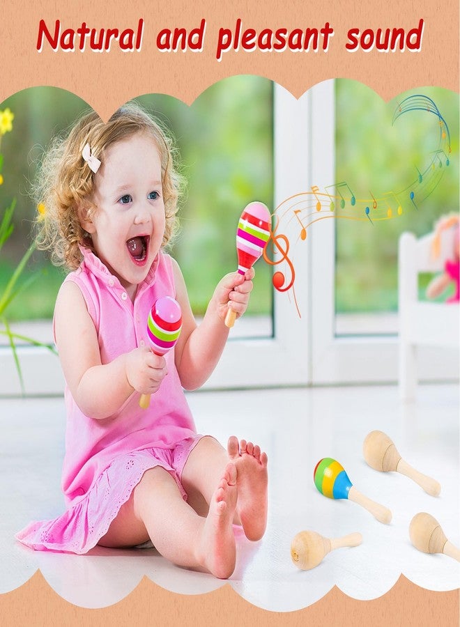 Morcheiong 19Pcs Wooden Maracas for Kids Fiesta Mexican Cinco De Mayo Party Favors Decorations Supplies, with 12Pcs Multicolor Pens 1Pcs Drawstring Storage Bag - Image 5