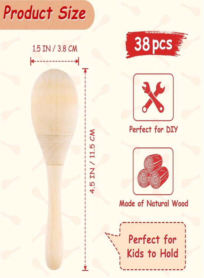Morcheiong 19Pcs Wooden Maracas for Kids Fiesta Mexican Cinco De Mayo Party Favors Decorations Supplies, with 12Pcs Multicolor Pens 1Pcs Drawstring Storage Bag - Image 2