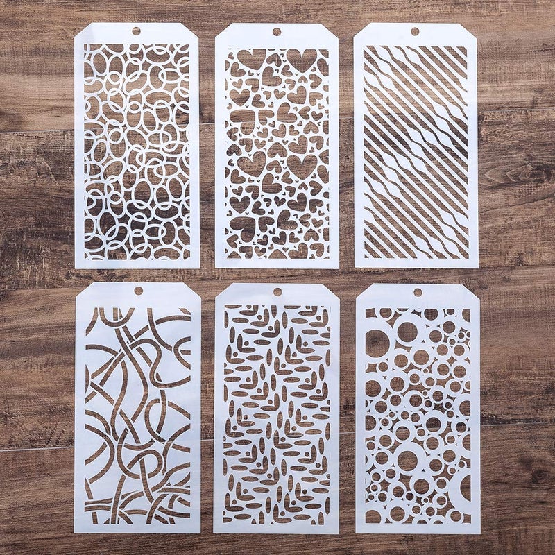 SLGIFT DIY Decorative Stencil Template for Scrapbooking Painting on Wall Furniture CraftsSet of 6 Heart