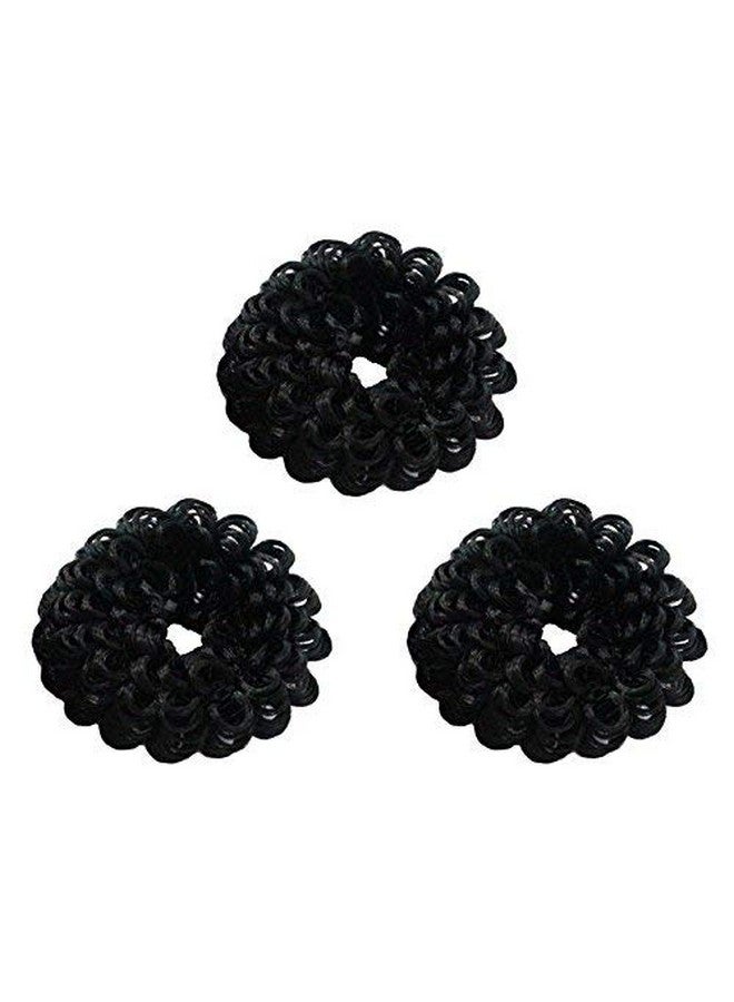 فوكس مجموعة من 3 أربطة شعر مطاطية أنيقة باللون الأسود للنساء/الفتيات - Image 1