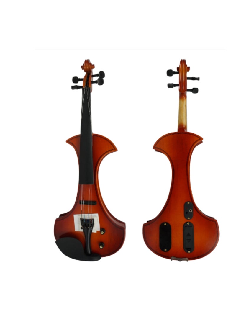Megarya Electric Violin Student Starter Kit Red Brown Handmade Finish With Brazilian Wood Bow  - Image 1