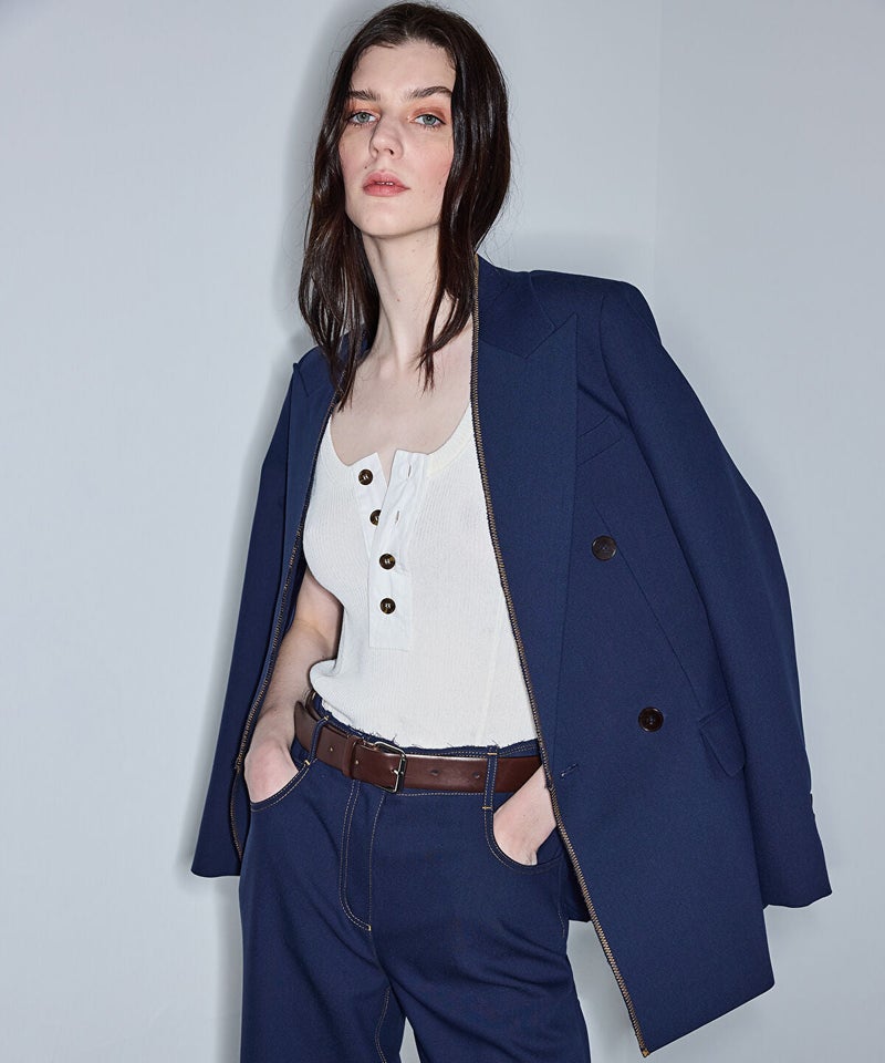 Ipekyol Contrast Stitch Double-Breasted Blazer - Image 2