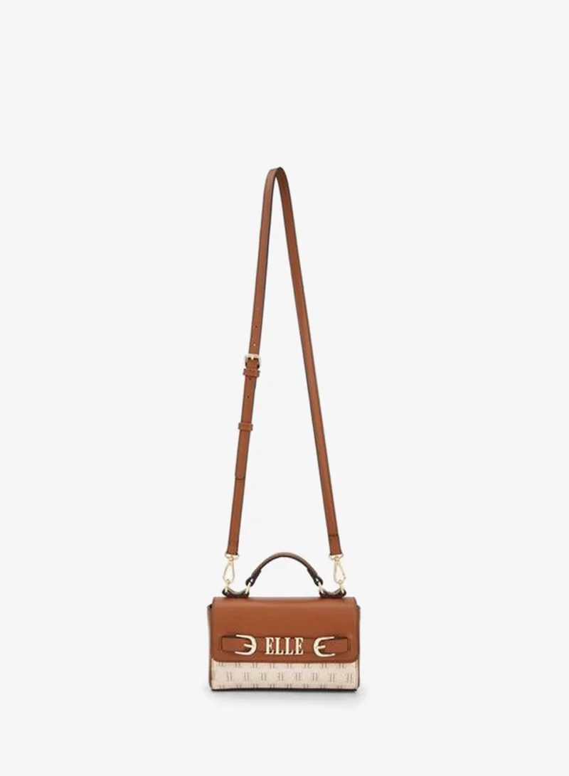 Elle Monogram Satchel Bag With Detachable Strap
