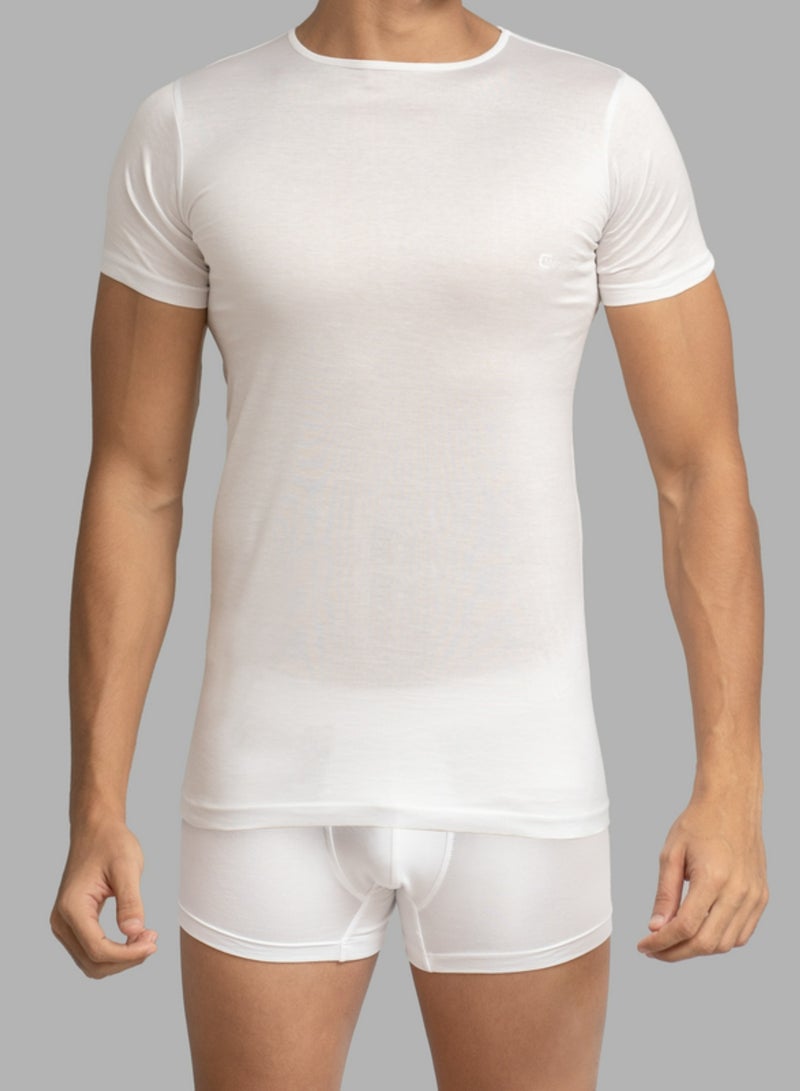 COTTONIL Mercerise Half Sleeve Round Neck Undershirt For Men  - Image 1