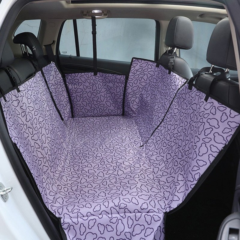 Generic Cross-border hot selling pet car mat car rear double-seat car mat 600D Oxford cloth dog car mat in stock Purple Clouds