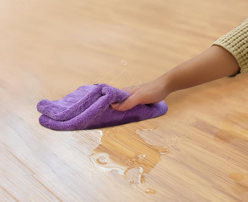 SOFTSPUN 900 GSM Microfiber Double Layered Cloth 40x40cms 2 Pc Towel Set GreyPurple Highly Absorbent Lint and Streak Free MultiPurpose Wash Cloth for Kitchen Window Stainless Steel Silverware - Image 3