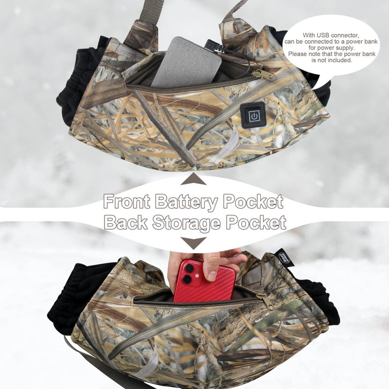 MDSTOP Heated Hand Muff, Electric Heating Hand Warmer Pouch, Suitable for Outdoor Hunting, Sports, Photography, Golf, Hike, Football, Snow Camping in Cold Winter Keep Warmth ï¼ˆNo-Batteryï¼‰ - Image 3