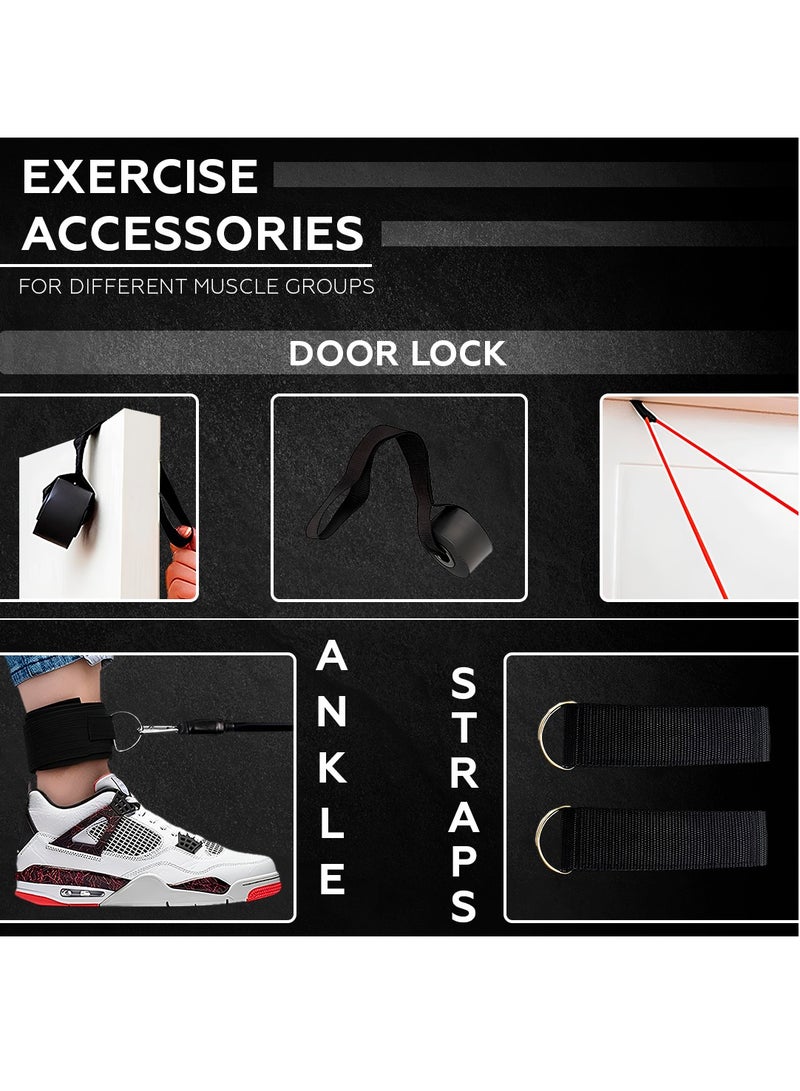 Bernessi 150 LBS Resistance Bands for Workout Kit Men & Women, Exercise Resistance Tubes Set Workout Bands with Door Anchor Handles Legs Ankle Straps for Training Home Shape Body Physical Therap - Image 3