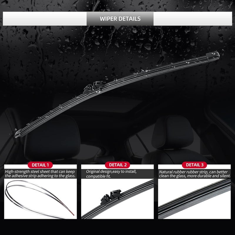 GARDIMU Rear Windshield Wiper Arm Blades Set for BMW X5 G05 (2019-2023) - Image 4