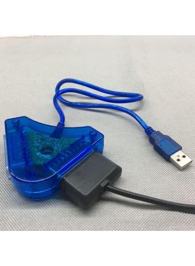 محول USB مزدوج لتوصيل وحدات تحكم بلاي ستيشن 2 بالكمبيوتر، يدعم لاعبين مع الاهتزاز والتحكم التناظري - Image 2