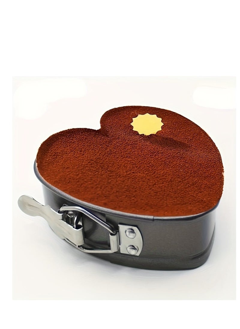 Generic - Nonstick Heart Shape Springform Cake Pan - Perfect for Cheesecake, Fried Eggs, Pudding, and More - Removable Bottom and Leakproof - Essential Baking Tool and Kitchen Accessory - Image 1