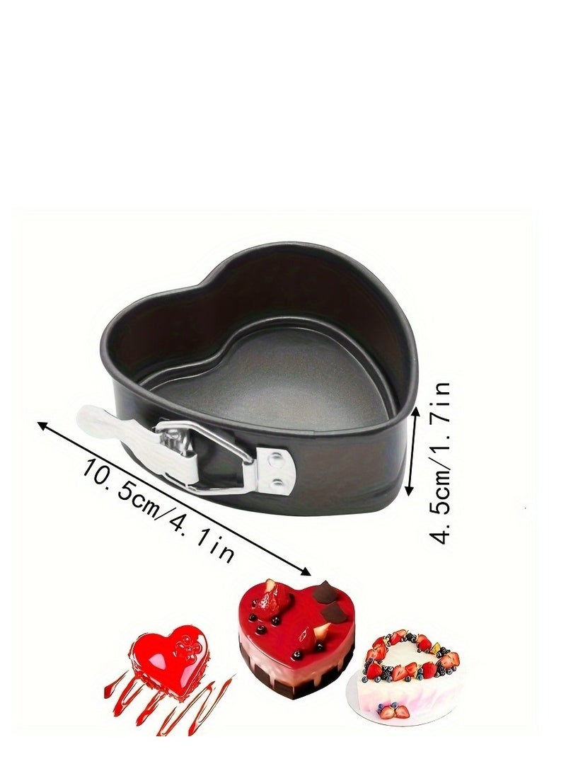 Generic - Nonstick Heart Shape Springform Cake Pan - Perfect for Cheesecake, Fried Eggs, Pudding, and More - Removable Bottom and Leakproof - Essential Baking Tool and Kitchen Accessory - Image 1