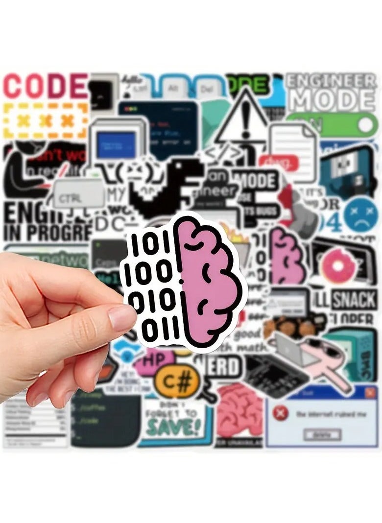 Goolsky 50pcs Cartoon Programmer MEME Stickers, Waterproof PVC, Mixed Colors - Ideal for Laptops, Water Bottles, Phones, Guitars, Skateboards - DIY Decal Gifts, Perfect for Winter, New Year  - Image 4