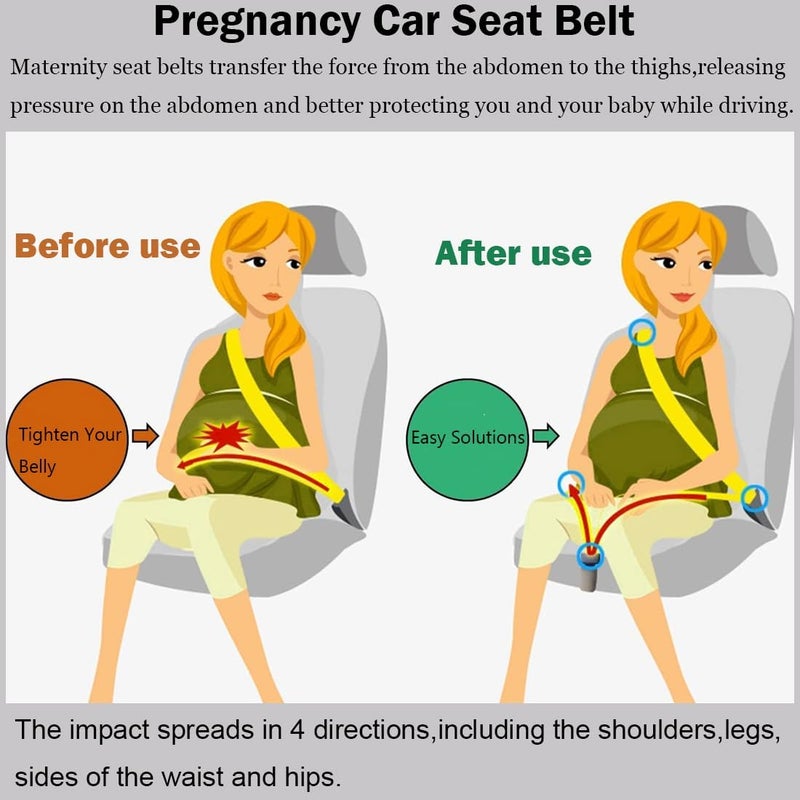 Lcxecnw Pregnant Seat Belt,Pregnancy Bump Strap,Maternity Seat Belt Adjuster,Protect Unborn Baby,Prevent Compression of Abdomen,Pregnancy Car Seat Belt,Expectant Mothers Driving Bump Strap - Image 3