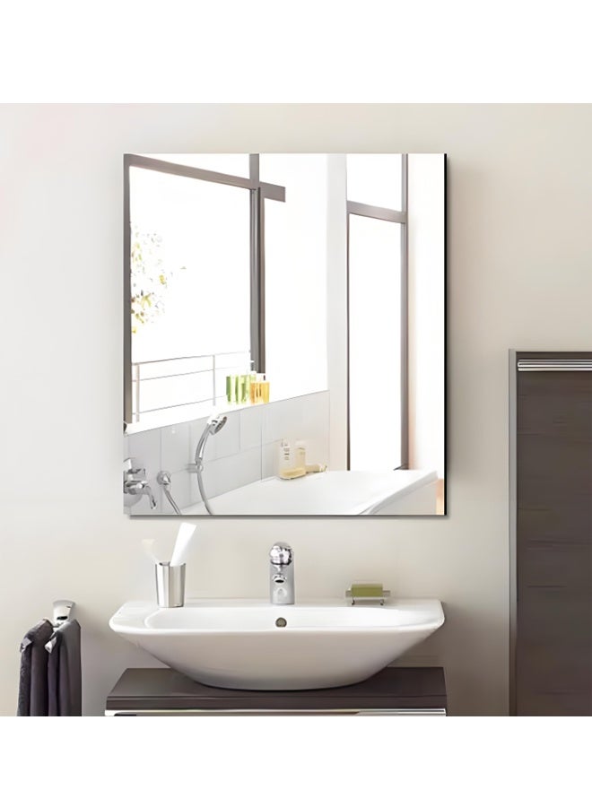 Bathroom Mirror, Wall-Mounted Bathroom Mirror, Dressing Mirror,  Semi-Full-Length Mirror, Frameless Rectangular Mirror, 50cm×70cm - Image 3