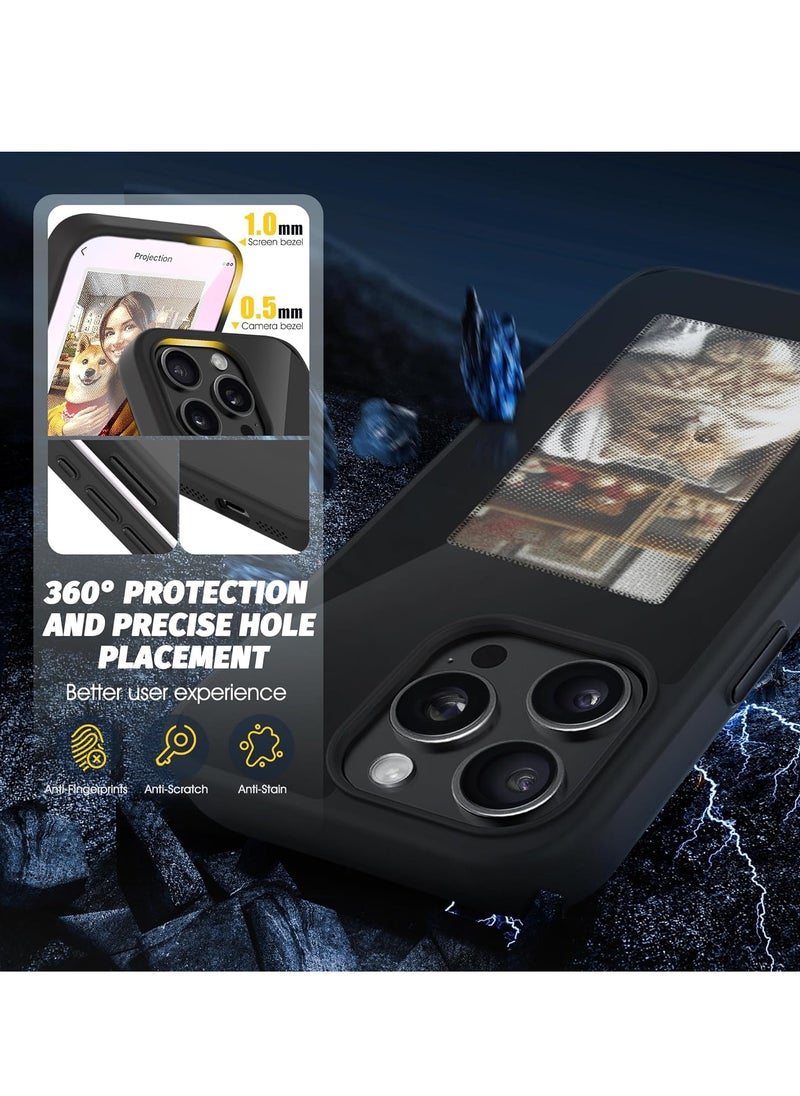 SYOSI - Smart NFC Ink Phone Case Compatible for iPhone 15 Pro Max, Customizable E-Ink Screen DIY Images Long-Lasting Display Fast Transmission (Black) - Image 1