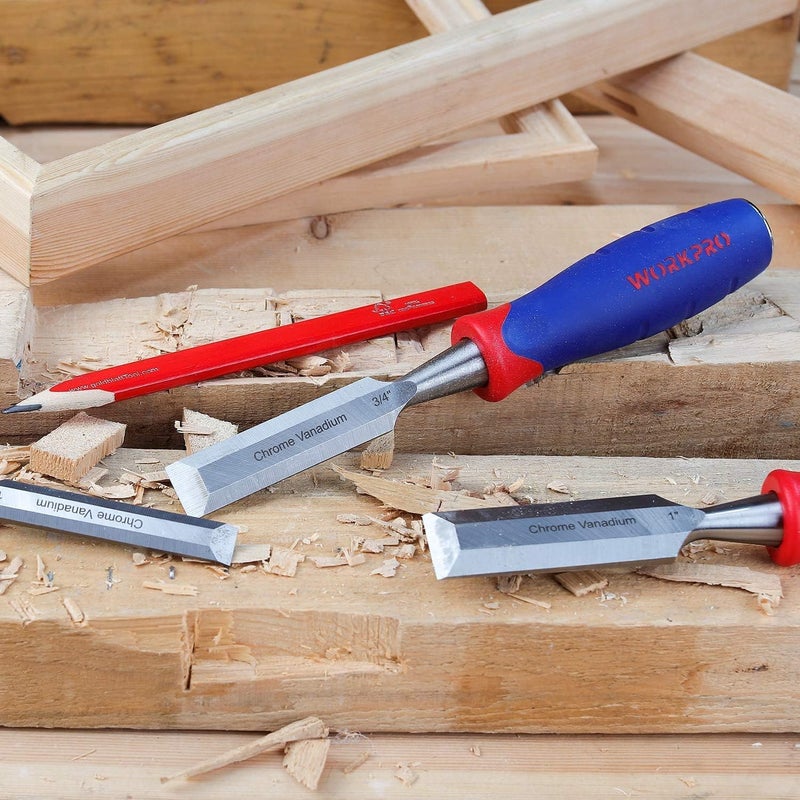 WORKPRO W043007 Wood Chisel, 1 In. Wide Blade, Chrome-Vanadium Steel Construction (Single Pack) - Image 5