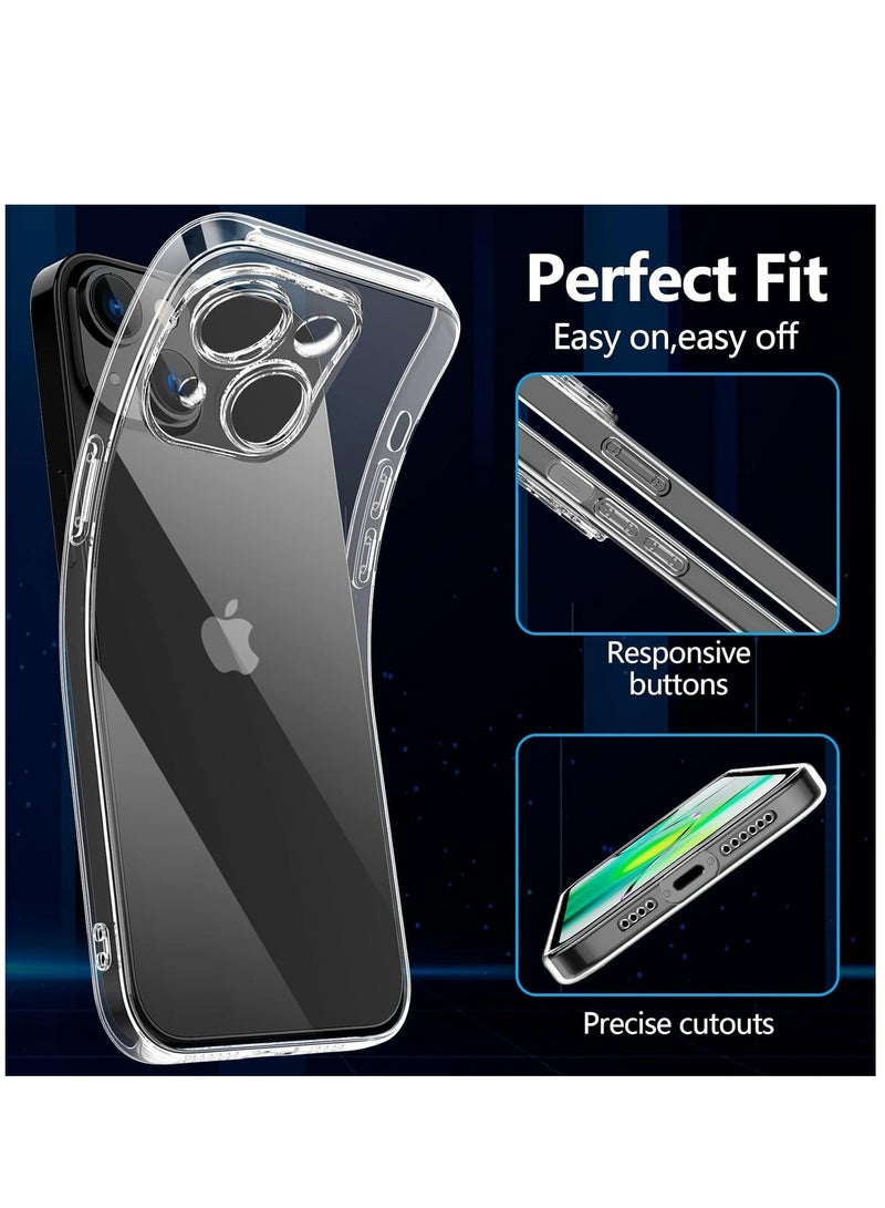 MUNTAQI Premium Clear Case Compatible with iPhone 15 Plus Back Cover With Full Camera Lens Coverage, Anti-Yellowing & Slim Case - Image 4