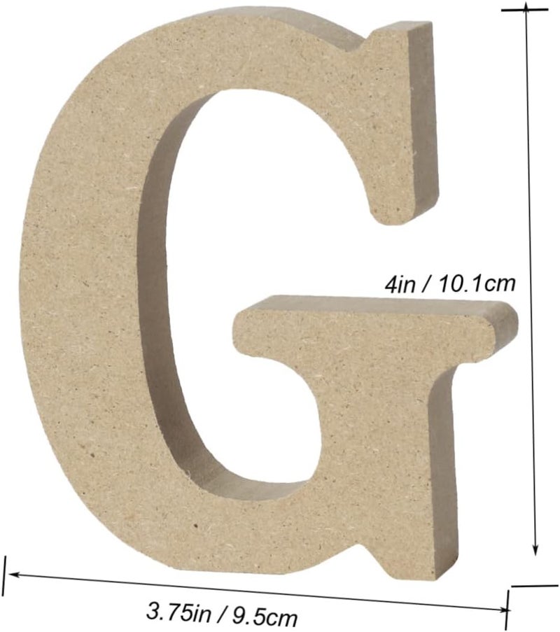 klarako Decor- Display Office Projects Day G Letter Unfinished Craft Plaques Inch Wooden Decoration Art Heart Letters Party DIY Sign Rustic Plaque - Wood Home Wedding Blank Table Birthday - Image 3