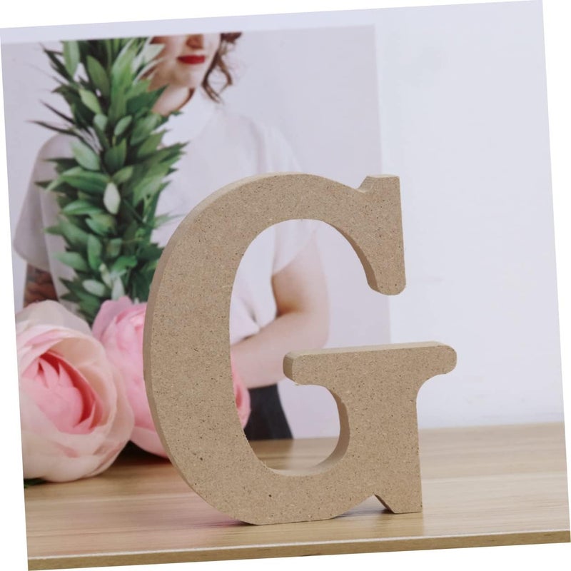 klarako Decor- Display Office Projects Day G Letter Unfinished Craft Plaques Inch Wooden Decoration Art Heart Letters Party DIY Sign Rustic Plaque - Wood Home Wedding Blank Table Birthday - Image 5