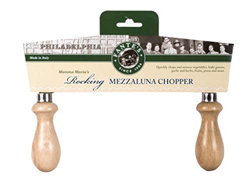 Fante's Fantes Mezzaluna Rocking Chopper, Stainless Steel Blade with Beechwood Handles, 9.5-Inch Blade, The Italian Market Original since 1906 - Image 1