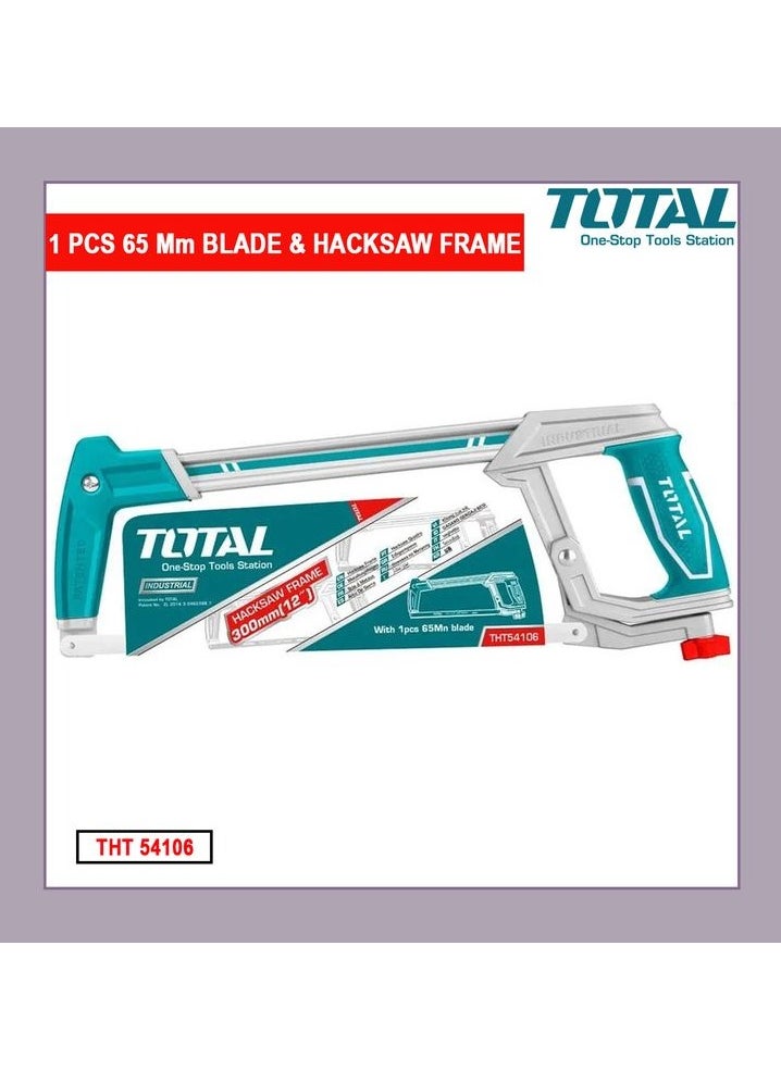 TOTAL - Hacksaw Frame 300mm 12 With 1 Pieces 65Mn Blade Super Quality hack Saw Frame THT54106 - Image 1