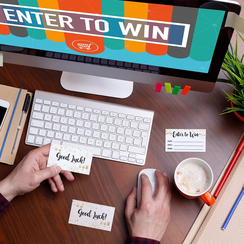 Chinco 300 Pcs Enter to Win Raffle Tickets Cards 3.5 x 2 Inch Entry Form Cards for Contest, Ballots, Fundraisers, Carnivals, Fairs, Auction Events, Prize Games, Drawings(Popular Style) - Image 5