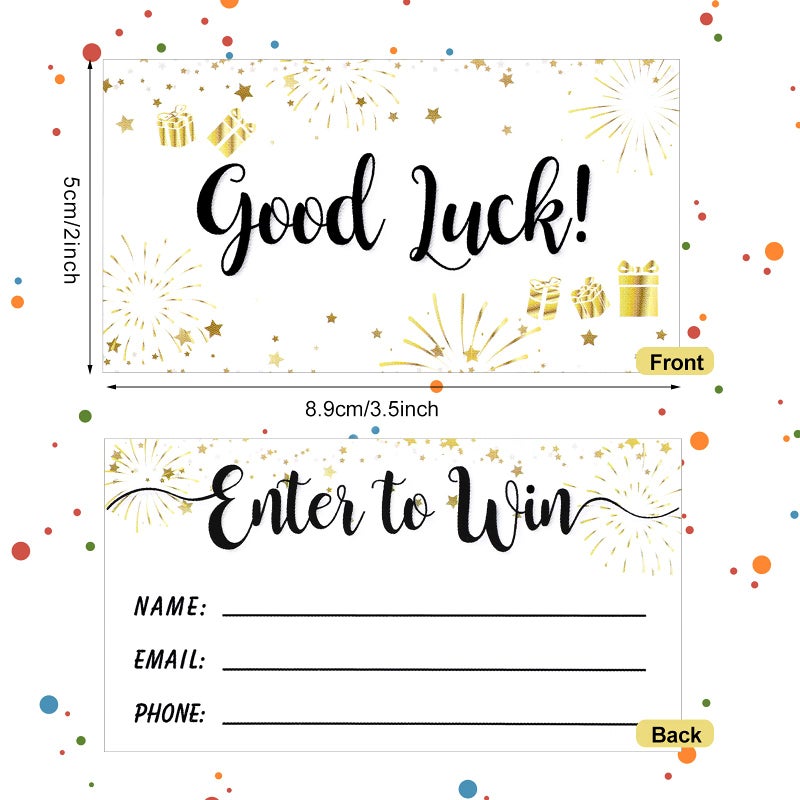 Chinco 300 Pcs Enter to Win Raffle Tickets Cards 3.5 x 2 Inch Entry Form Cards for Contest, Ballots, Fundraisers, Carnivals, Fairs, Auction Events, Prize Games, Drawings(Popular Style) - Image 2