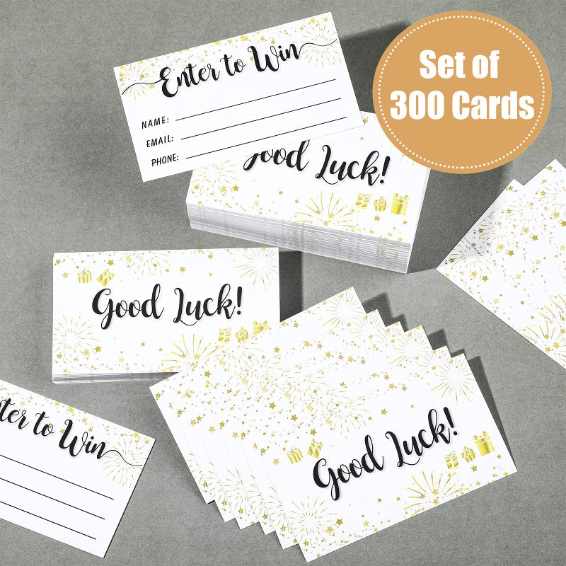 Chinco 300 Pcs Enter to Win Raffle Tickets Cards 3.5 x 2 Inch Entry Form Cards for Contest, Ballots, Fundraisers, Carnivals, Fairs, Auction Events, Prize Games, Drawings(Popular Style) - Image 3