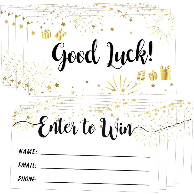 Chinco 300 Pcs Enter to Win Raffle Tickets Cards 3.5 x 2 Inch Entry Form Cards for Contest, Ballots, Fundraisers, Carnivals, Fairs, Auction Events, Prize Games, Drawings(Popular Style) - Image 1