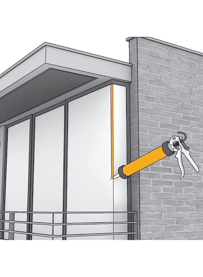 SIKA مانع تسرب سيليكون أسيتوكسي أسود عالمي للتزجيج والعزل الجوي، للاستخدام الداخلي والخارجي، 280 مل - Image 4