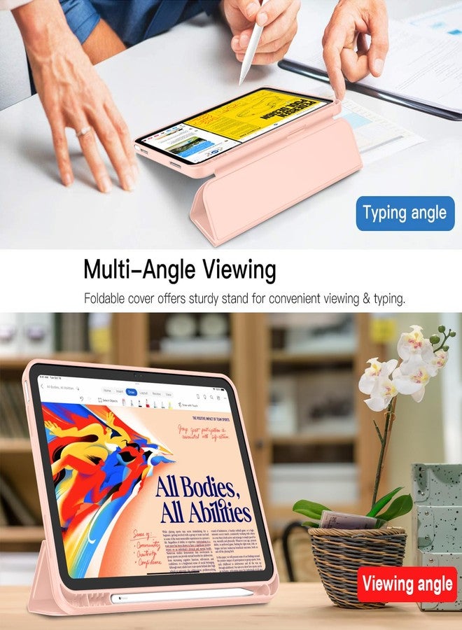 iMieet جراب iMieet الجديد لجهاز iPad من الجيل العاشر 2022 مقاس 10.9 بوصة مع حامل قلم، جراب ذكي ثلاثي الطي مع ظهر TPU ناعم، خاصية التشغيل/الإيقاف التلقائي (لون بيج فاتح) - Image 4