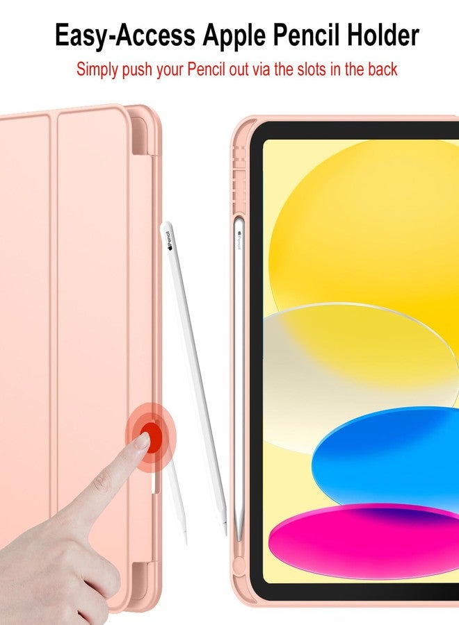 iMieet جراب iMieet الجديد لجهاز iPad من الجيل العاشر 2022 مقاس 10.9 بوصة مع حامل قلم، جراب ذكي ثلاثي الطي مع ظهر TPU ناعم، خاصية التشغيل/الإيقاف التلقائي (لون بيج فاتح) - Image 5