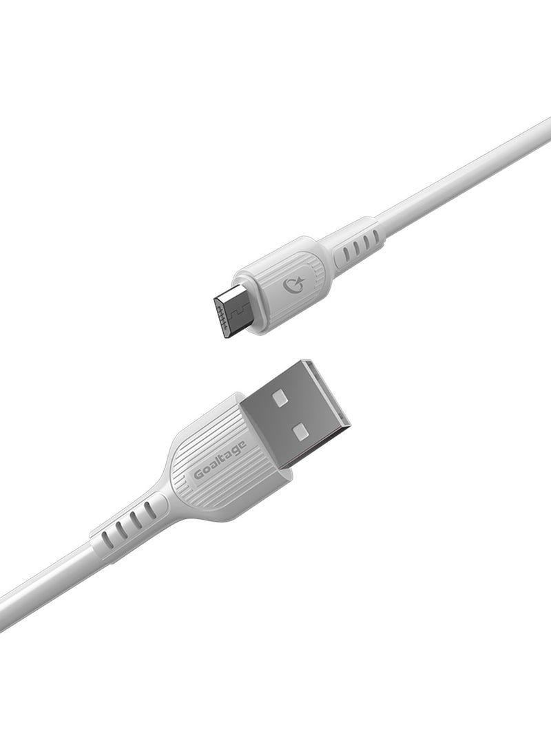 جولتيج كابل شحن جولتیج USB A الى مايكرو USB بطول 1 متر، قدرة 2.4 امبير 20 واط، شحن ونقل بيانات، تصميم سيليكون مرن من TPE، متانة عالية، لون ابيض - Image 3