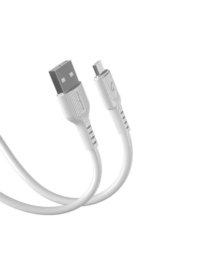 جولتيج كابل شحن جولتیج USB A الى مايكرو USB بطول 1 متر، قدرة 2.4 امبير 20 واط، شحن ونقل بيانات، تصميم سيليكون مرن من TPE، متانة عالية، لون ابيض - Image 5