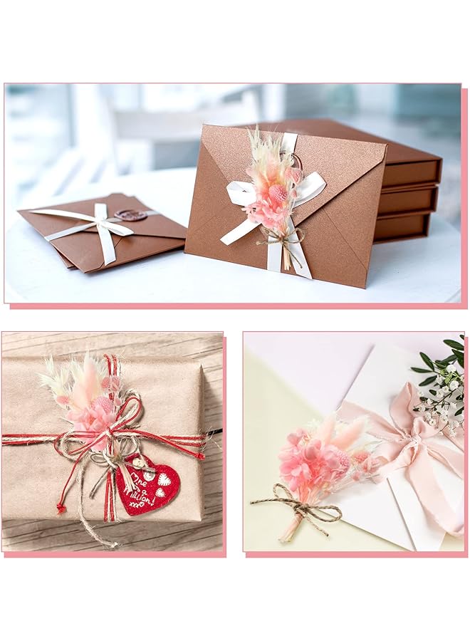 erorex 10 Pack Mini Dried Flower Bouquet 6.3 Inch Pink Sage White Wheat Dried Flowers For Vase Diy Craft Photo Props Card Decor Bohemian Wedding Dried Flowers With Stems Embossing Dried Flower Plant Stem Bunch  - Image 2