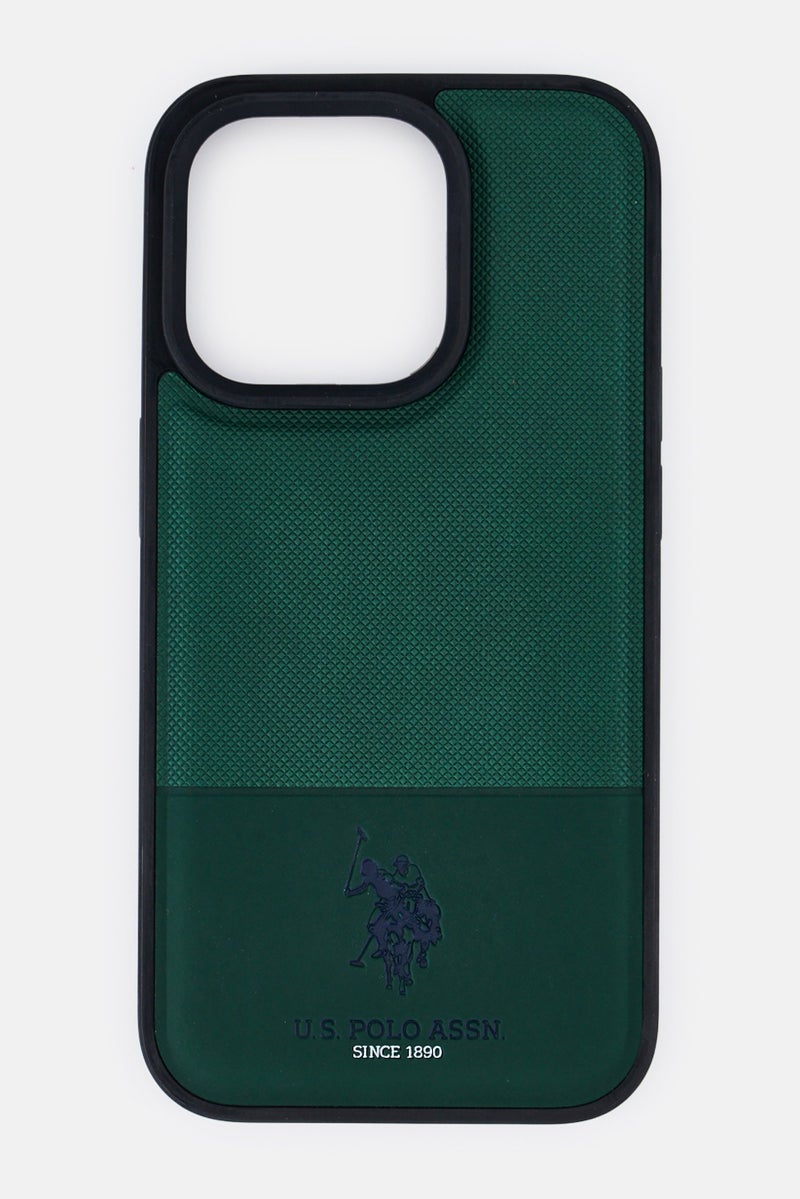 U.S. Polo Assn. iPhone 15 Pro Brand Logo Protective Case, Dark Green - Image 1